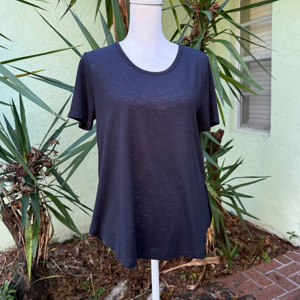 Athleta Black Burnout Tee